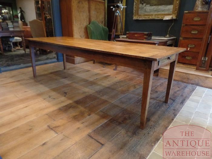 Antieke Franse iepen houten eettafel 3