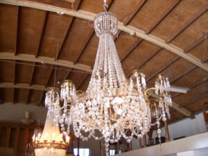 VERKOCHT SOLD antieke kristallen kaarsen kroonluchter