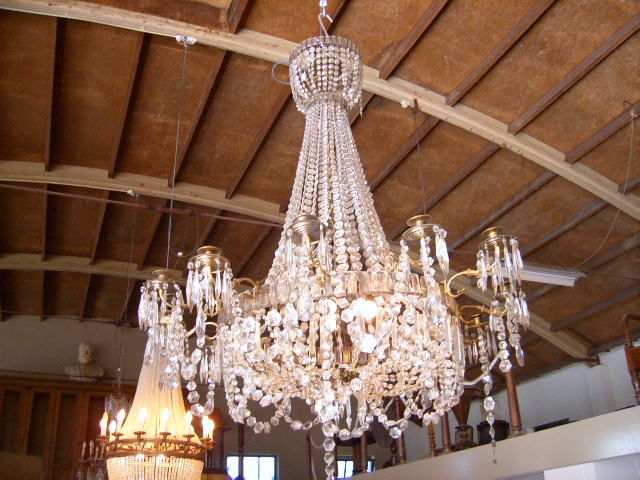 VERKOCHT SOLD antieke kristallen kaarsen kroonluchter