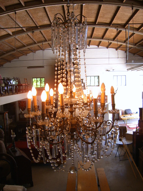 VERKOCHT SOLD antieke kristallen kroonluchter