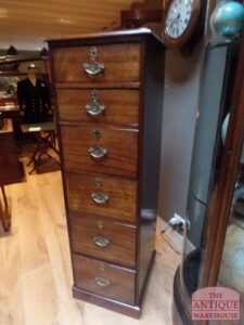 VERKOCHT, SOLD antieke mahonie archief kast, ladekast