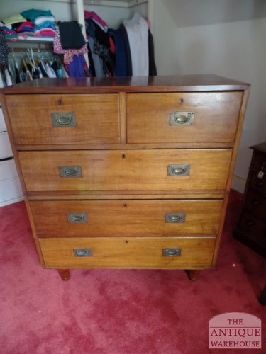 VERKOCHT, SOLD, antieke mahonie military ladekast