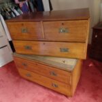 Antieke mahonie military ladekast circa 1890-1910 3