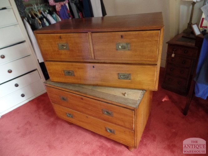 Antieke mahonie military ladekast circa 1890-1910 3