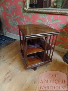 VERKOCHT SOLD antieke mahoniehouten boekenmolen