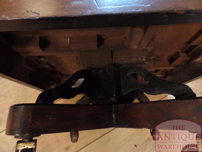 Antieke mahoniehouten boekenmolen met messing galerij 4