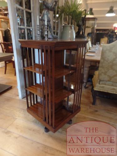 Antieke mahoniehouten Engelse boekenmolen 3