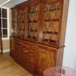 Antieke mahoniehouten Engelse breakfront boekenkast circa 1800-1850 1