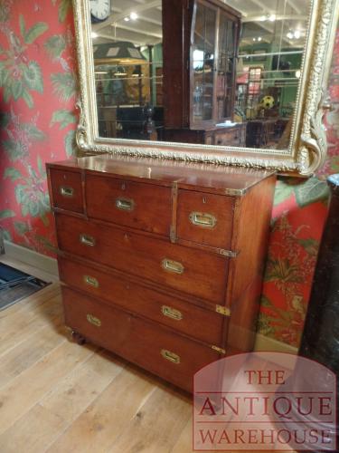 VERKOCHT  SOLD   antieke mahoniehouten military ladenkast