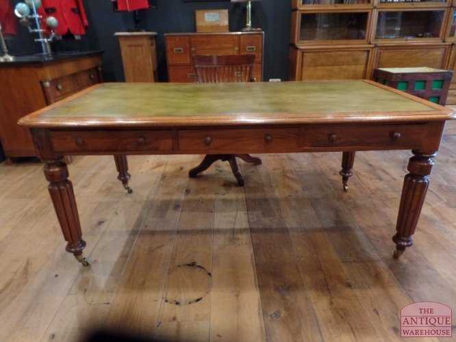 VERKOCHT SOLD antieke mahoniehouten schrijftafel,180 x 97 cm