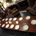 Antieke noten houten Franse tafel 3