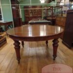 Antieke ronde mahoniehouten coulissentafel 1