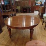 Antieke ronde mahoniehouten coulissentafel 2