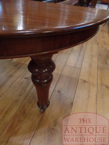 Antieke ronde mahoniehouten coulissentafel 4
