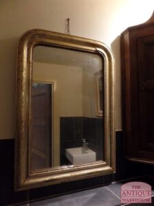 VERKOCHT SOLD  antieke spiegel met verzilverde lijst