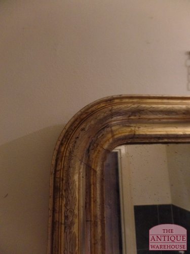 Antieke spiegel met verzilverde lijst 2