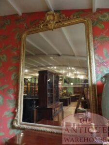 VERKOCHT SOLD antieke vergulde Louis Philippe spiegel 200 cm bij 150 cm