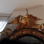 Antieke vergulde butler convex spiegel 2