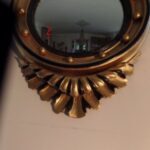 Antieke vergulde butler convex spiegel 3