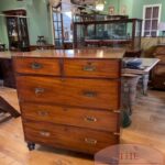 Antieke mahonie military ladekast 1