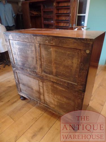 Antieke mahonie military ladekast 4