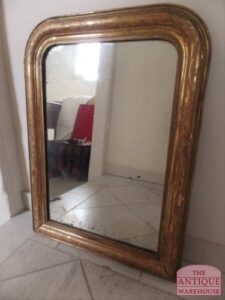 VERKOCHT SOLD vergulde antieke Franse spiegel
