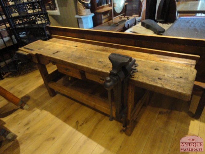 VERKOCHT SOLD  vintage werkbank, side table