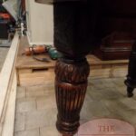 Antieke Engelse eiken coulissentafel 3