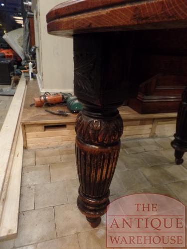 Antieke Engelse eiken coulissentafel 3